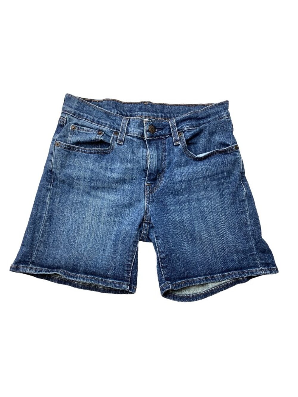 Levis Womens Blue Denim Jean Shorts Size 27 Classic Fit Cotton